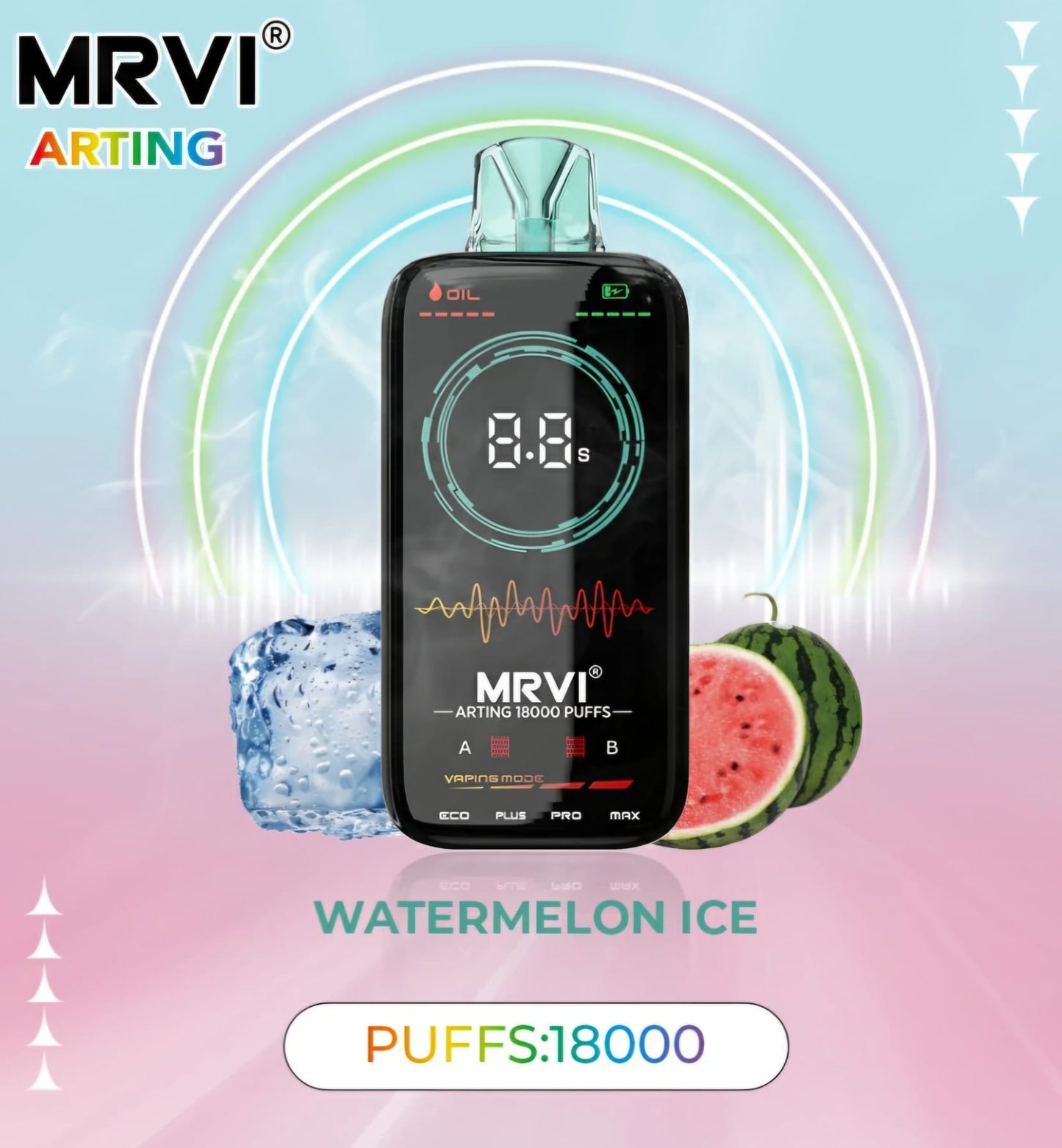 MRVI Arting 18000 Puffs Dual Mesh Full Screen Display 5%Nicotin "1FLAVOR=1BOX=10PIECES"